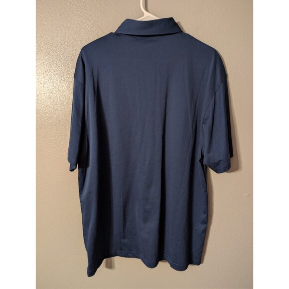 Knightsbridge Men's Polo Shirt Large Blue Cotton Blend Short Sleeve with Pocket - Picture 3 of 4
